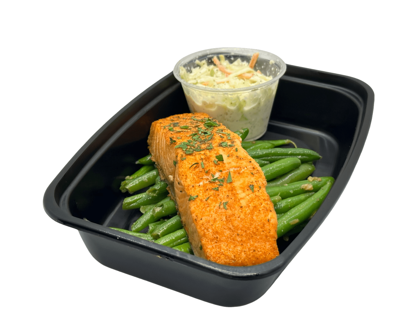 Blackened Salmon with Coleslaw, Green Beans - Whole Body Fuel