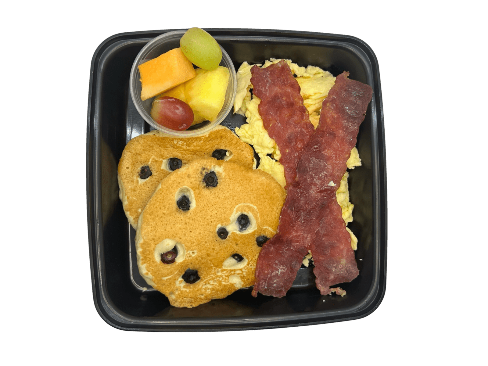 Breakfast Platter: Pancakes, Eggs, Bacon, Fruit - Whole Body Fuel