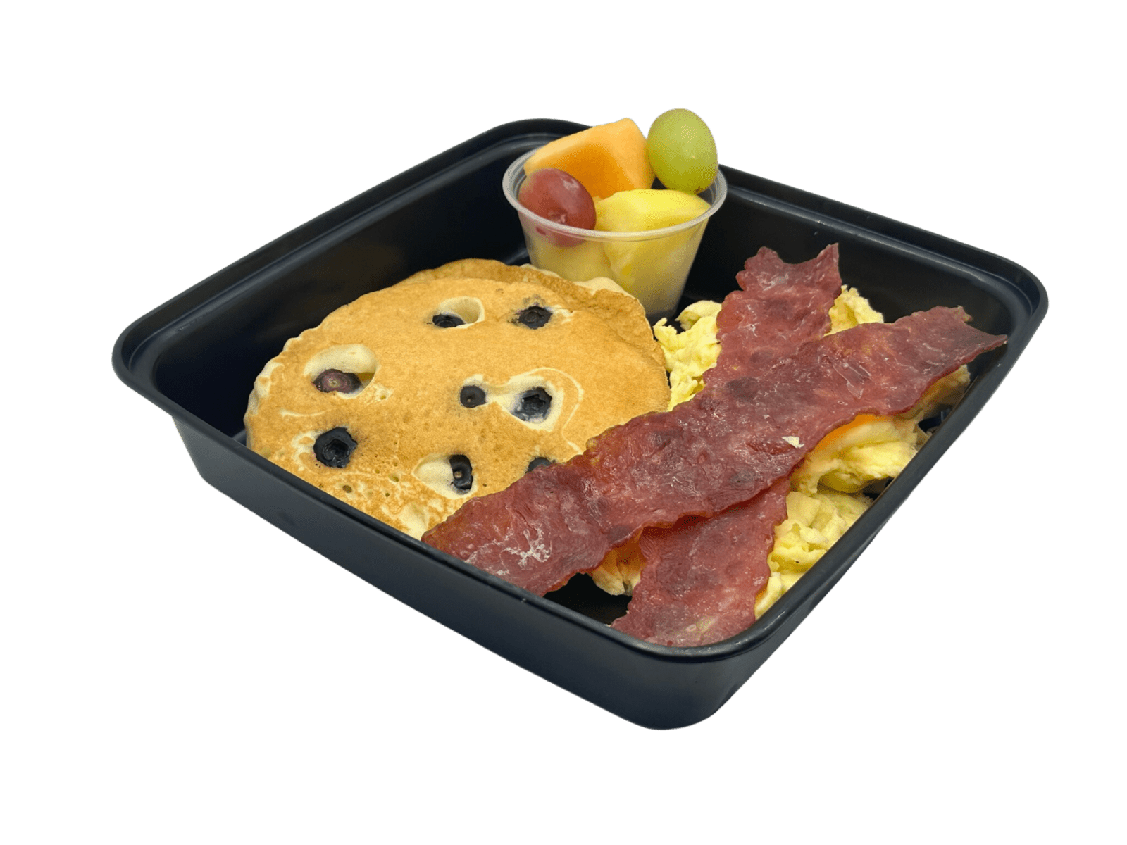 Breakfast Platter: Pancakes, Eggs, Bacon, Fruit - Whole Body Fuel